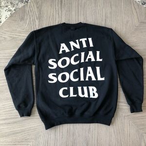 XS Anti Social Social Club Black Crew Neck Sweater
